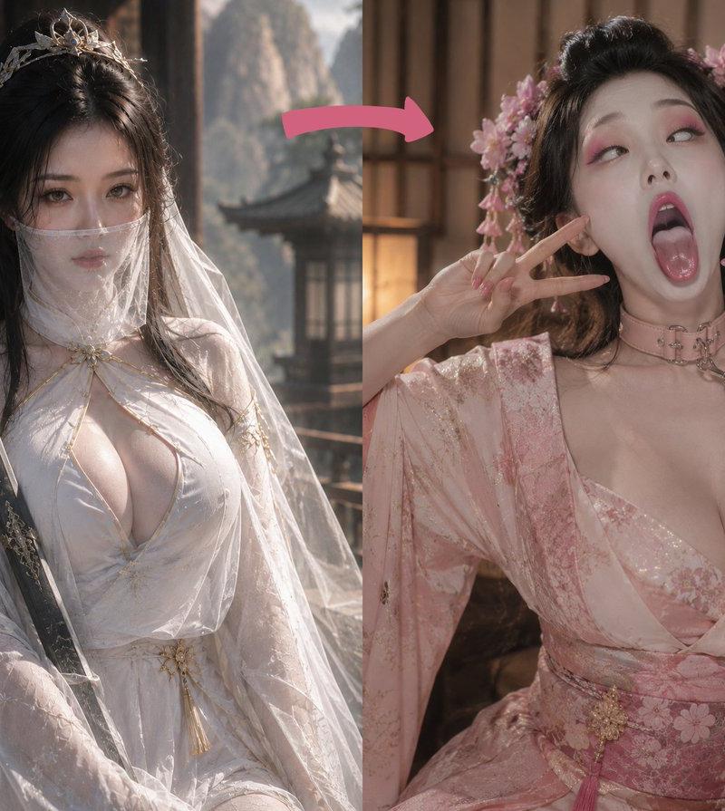 古风奇幻变身前后对比图