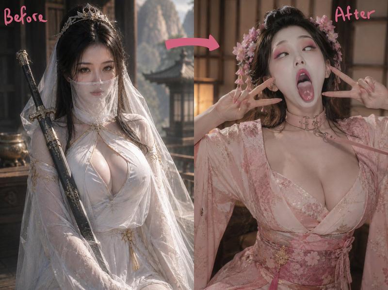 古风奇幻变身前后对比图