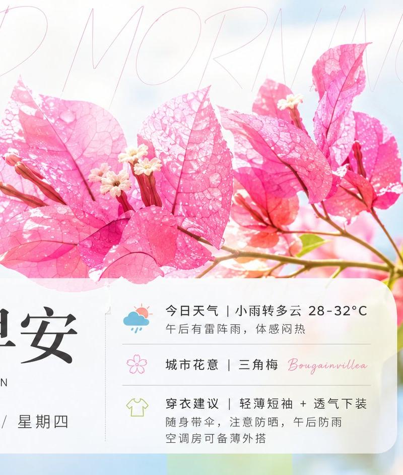 厦门三角梅早安海报