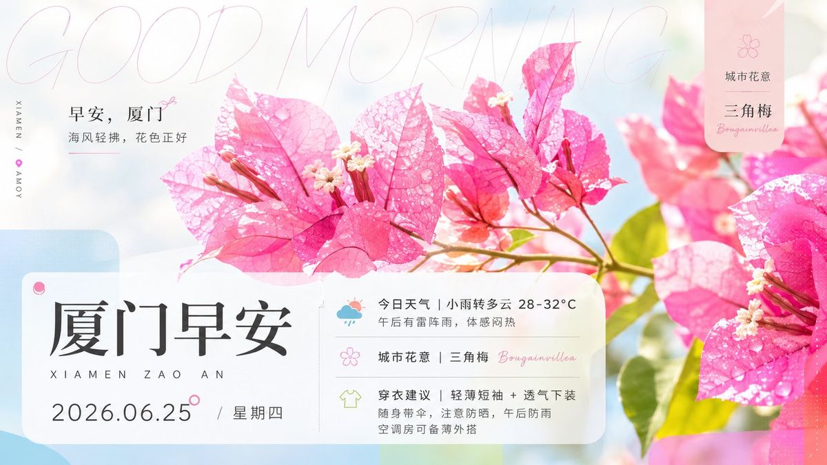 厦门三角梅早安海报