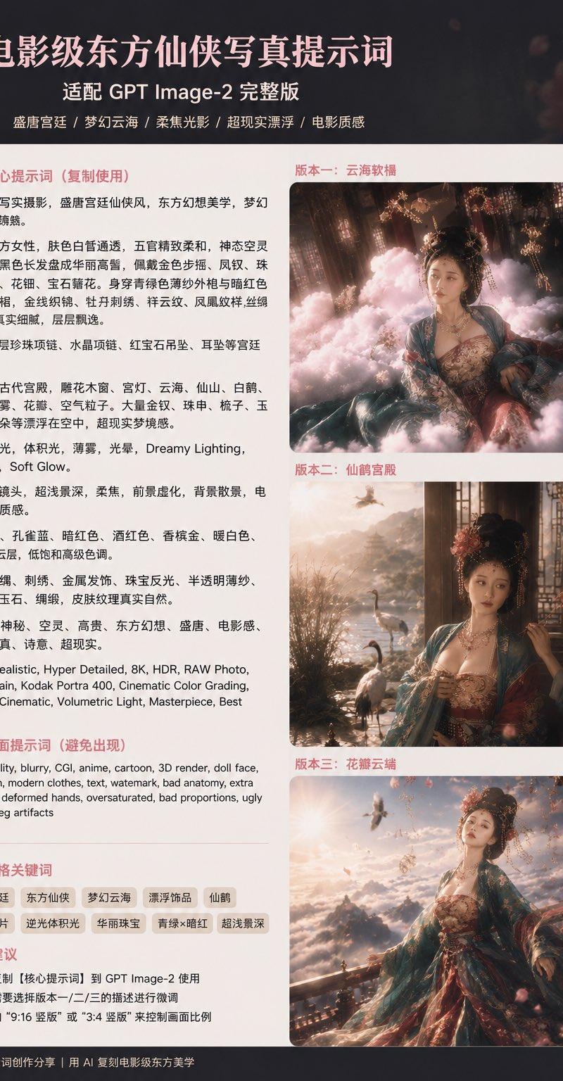 电影级仙侠提示词海报