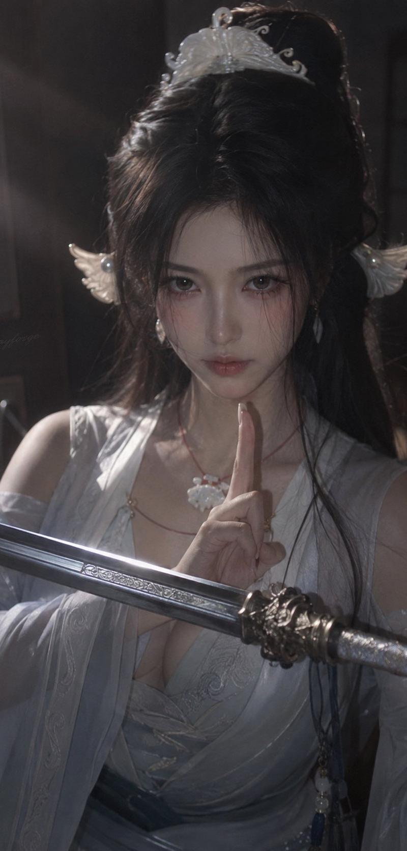 电影感仙侠女剑客肖像