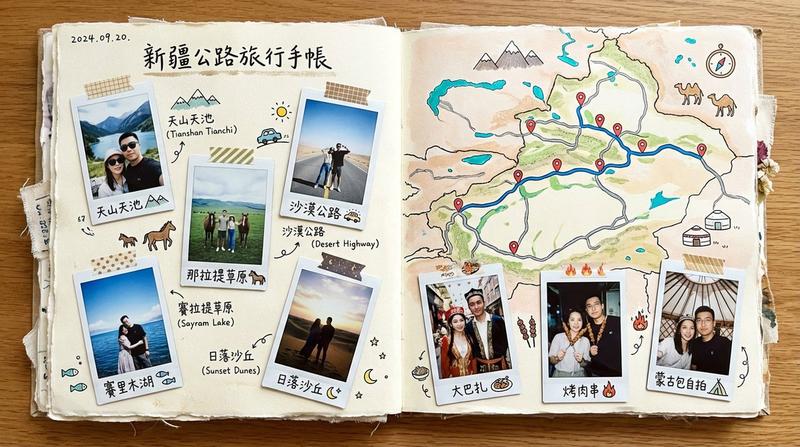 新疆公路旅行手帐页面