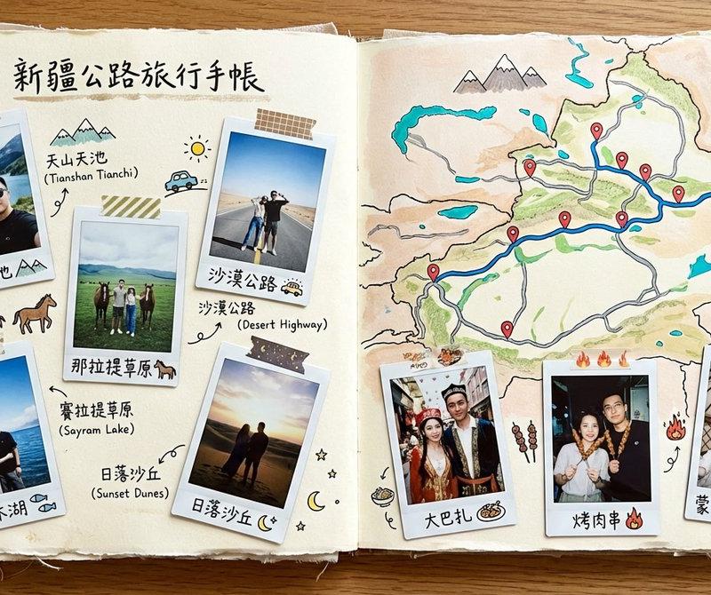 新疆公路旅行手帐页面
