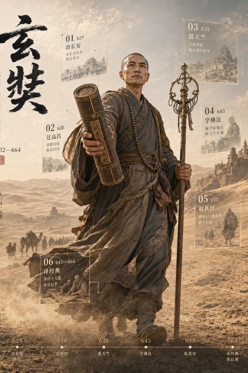 3D 玄奘历史档案海报