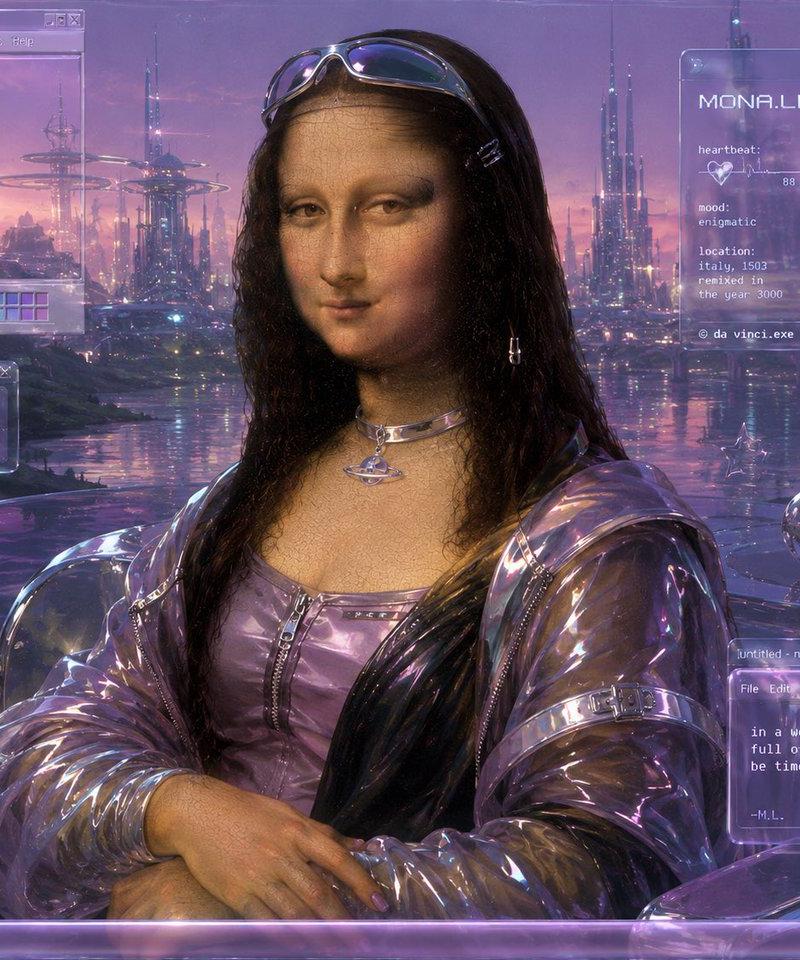 Y2K 未来主义风格 Mona Lisa 桌面