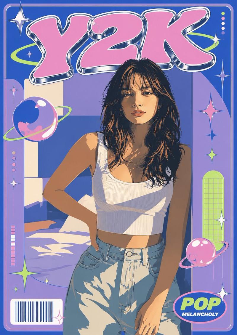 Y2K 矢量杂志封面