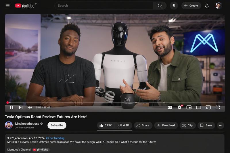 YouTube 视频界面模型