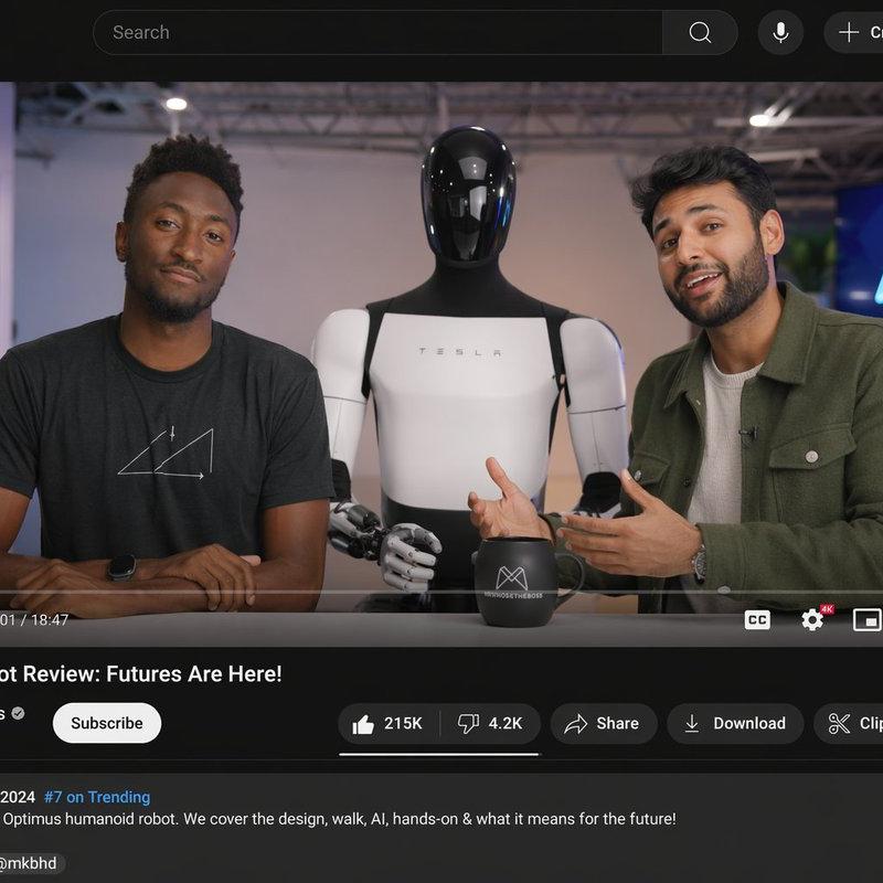 YouTube 视频界面模型