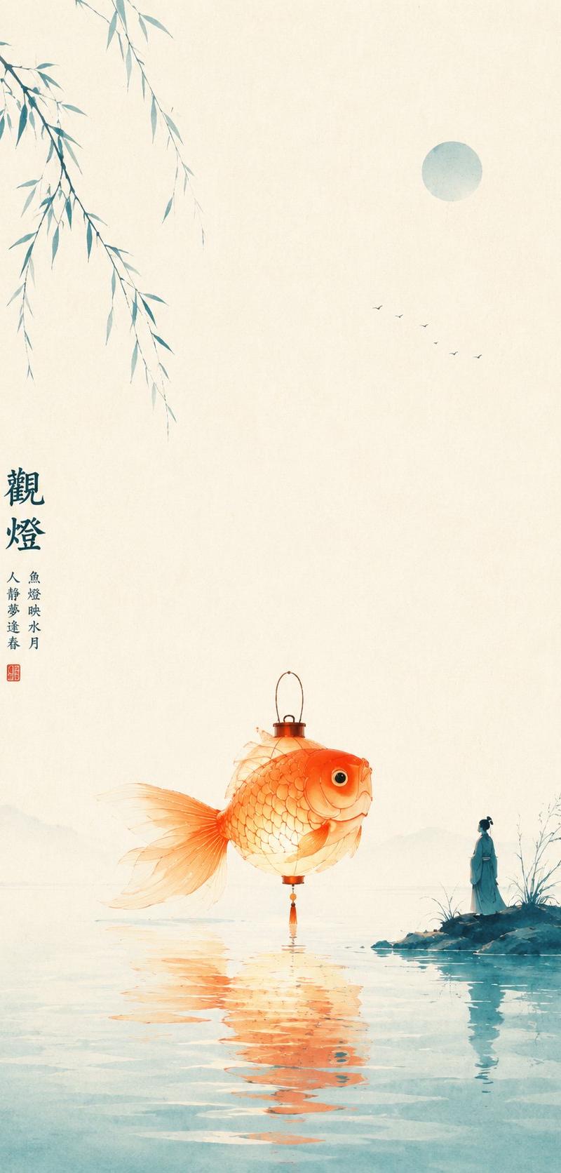 东方禅意金鱼海报