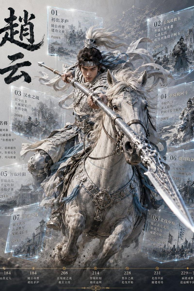 赵云骑兵信息图海报