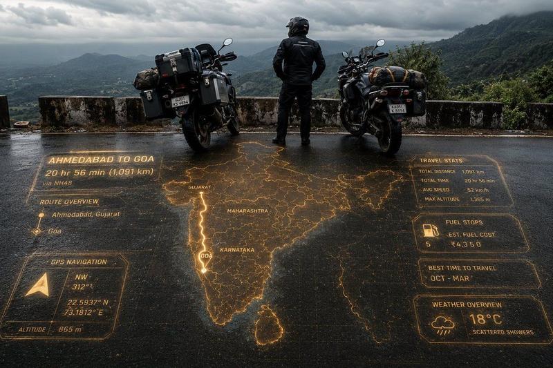 YouTube Thumbnail - Adventure Motorcyclist with Holographic HUD