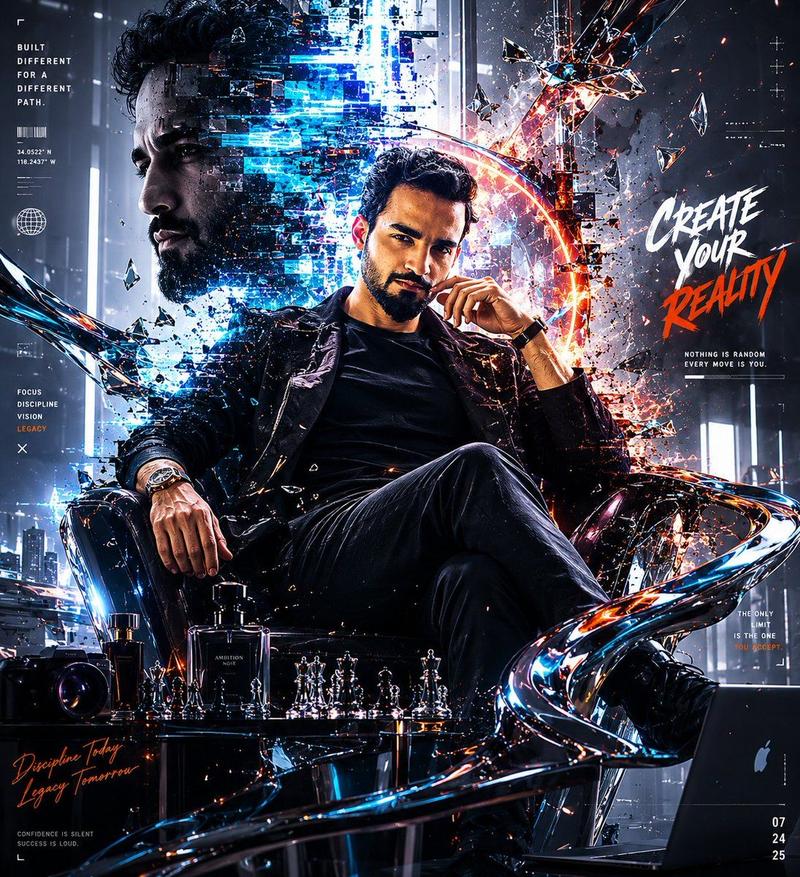 YouTube Thumbnail - Futuristic Cyberpunk Creative Leader Poster