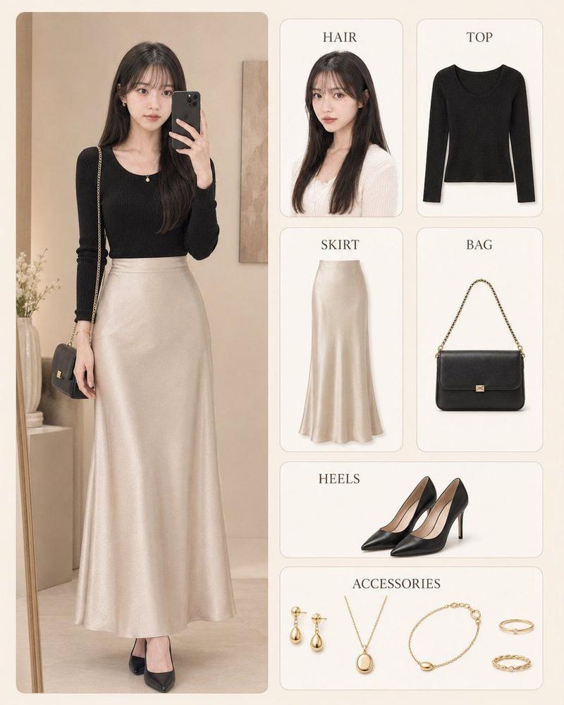 E-commerce Main Image - Korean Style Fashion Outfit Infographic