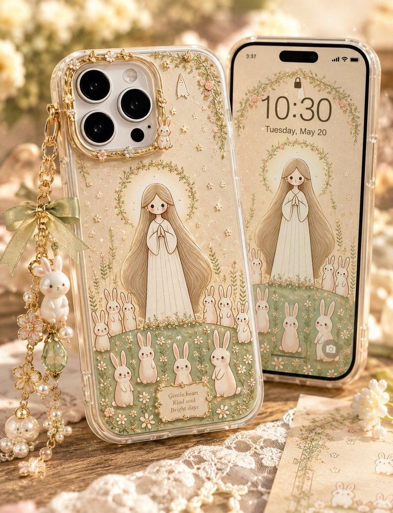 E-commerce Main Image - Kawaii Rabbit Smartphone Case Mockup