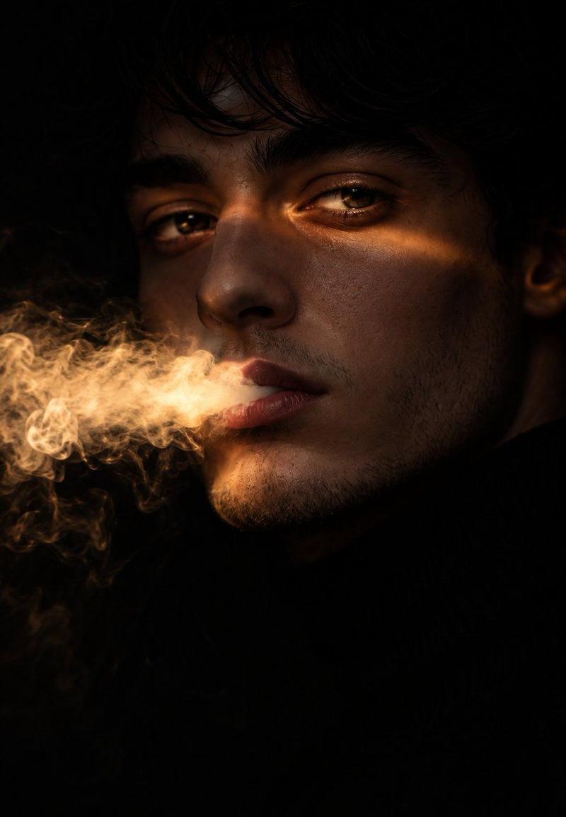 Profile / Avatar - Chiaroscuro Smoke Exhale Portrait