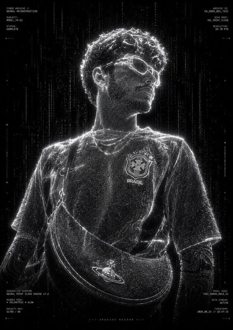 Profile / Avatar - Futuristic Holographic Point Cloud Portrait