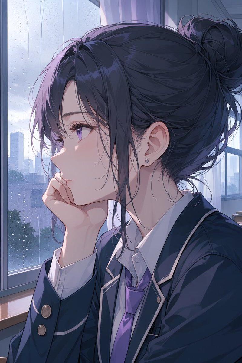 个人资料 / 头像 - 雨中动漫学生肖像
