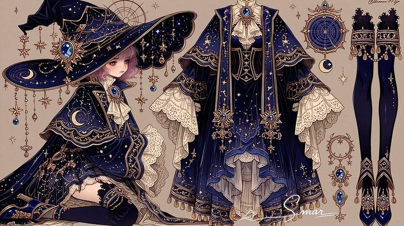 Comic / Storyboard - Celestial Witch Outfit Sheet