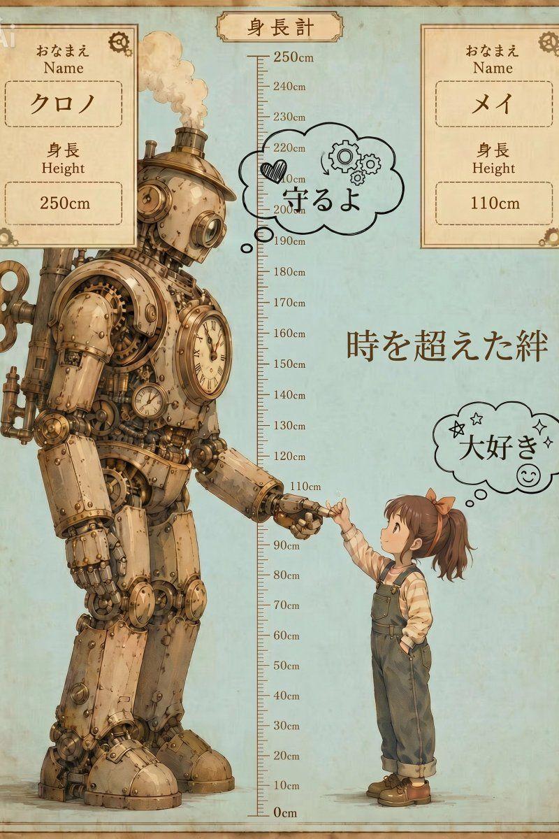 信息图 / 教育视觉图 - 蒸汽朋克身高差海报