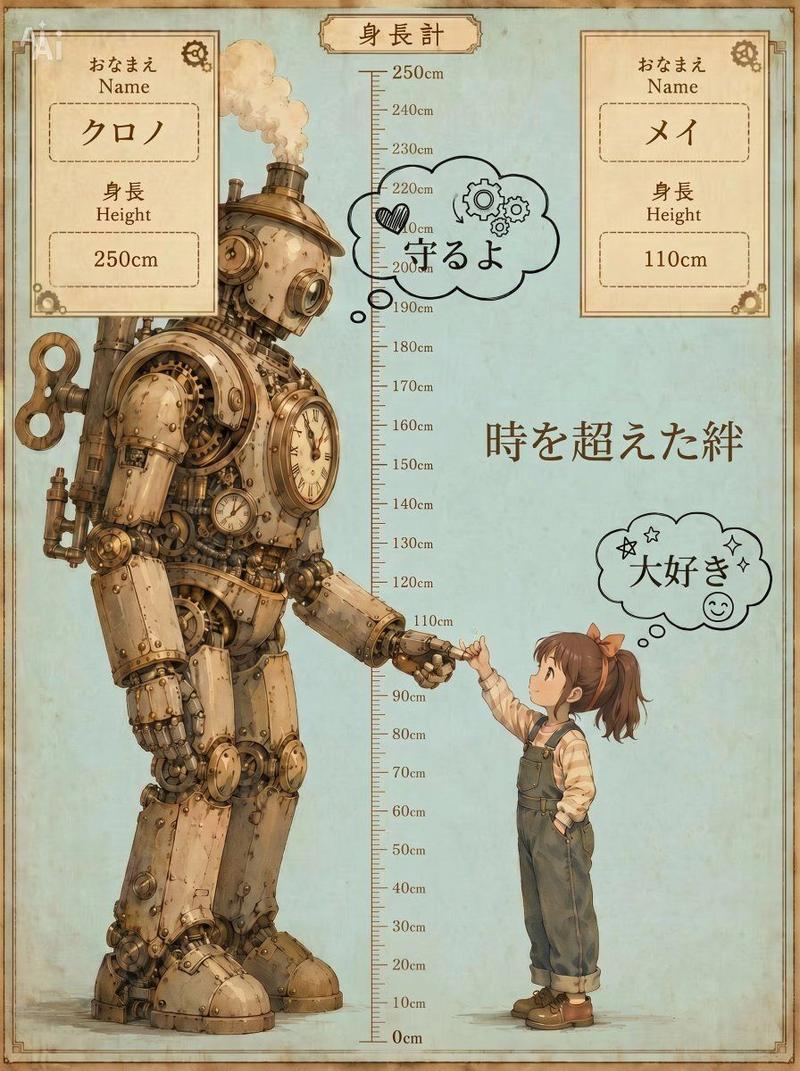 Infographic / Edu Visual - Steampunk Height Difference Poster