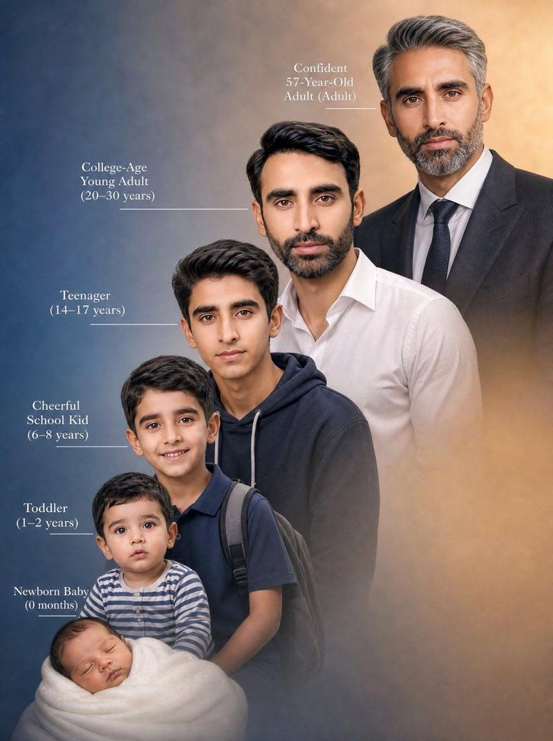 Infographic / Edu Visual - Life Stages Composite Portrait