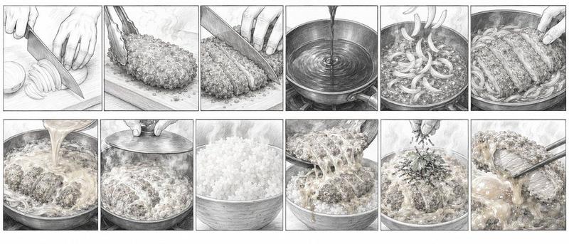 Infographic / Edu Visual - Katsudon Cooking Storyboard